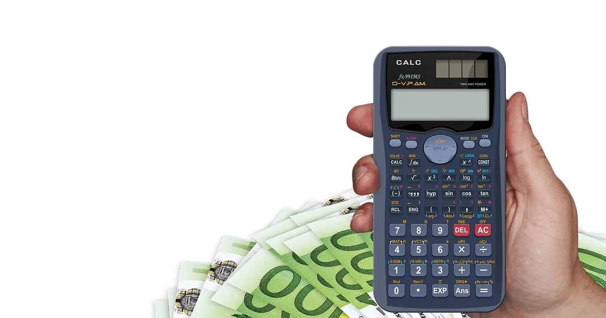 A calculator and financial statements