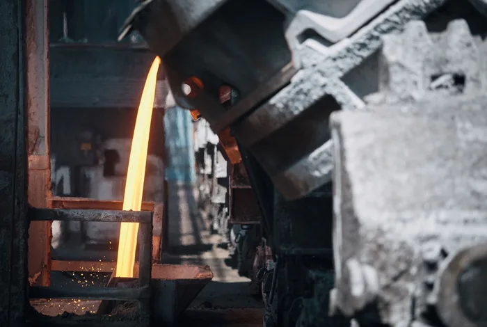 Hot rolled product line in a steel production plant