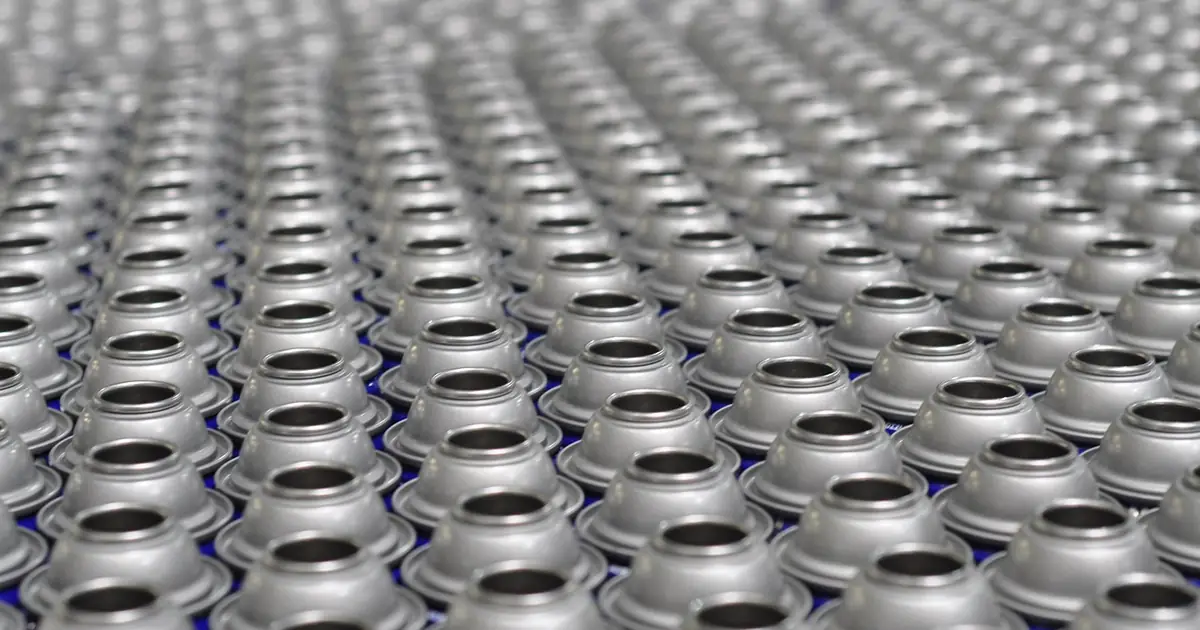 Metal products on a production line