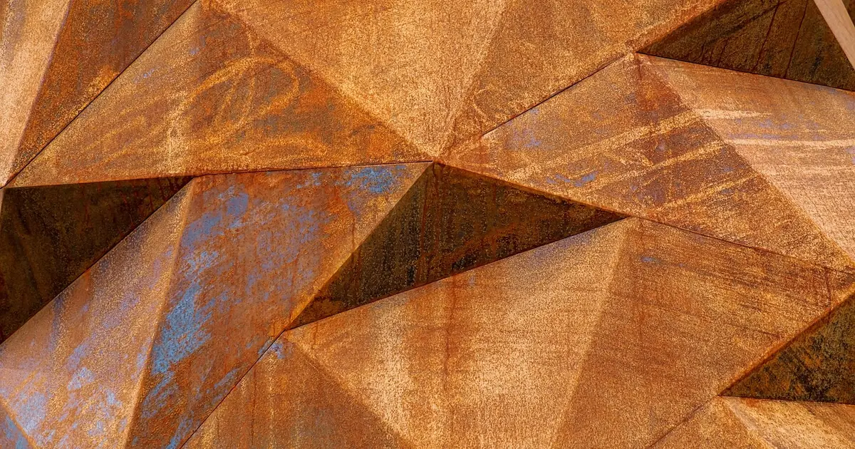 A zinc-coated steel surface