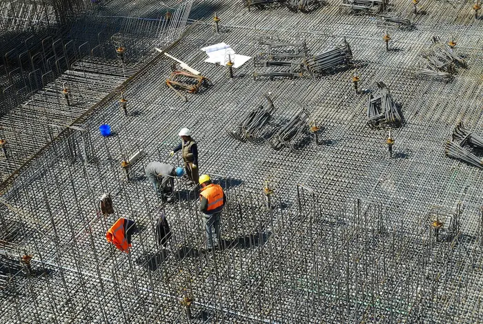 Betonstahlbewehrung auf der Baustelle