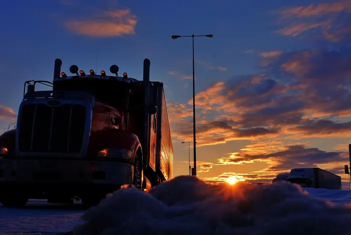 Lorries queueing at a border gate