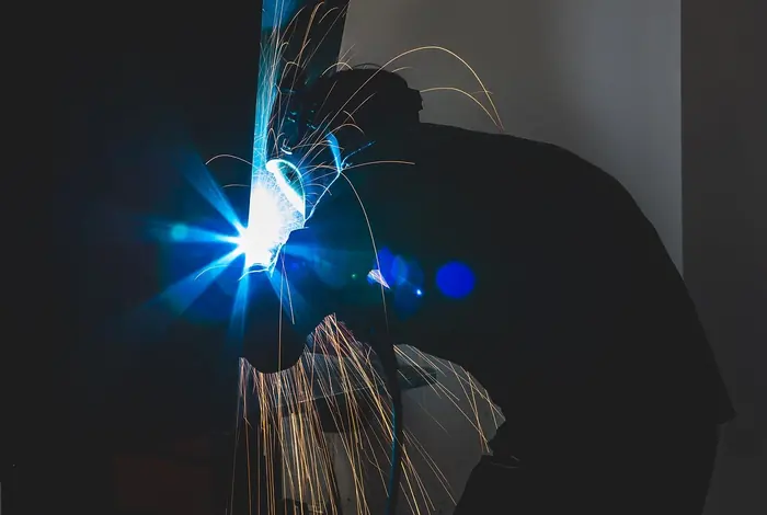 Steel billets at a plant